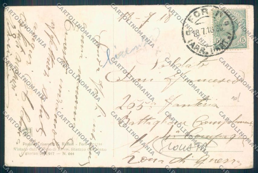 Forlì Città SCOLLATA cartolina ZT2780 – retro