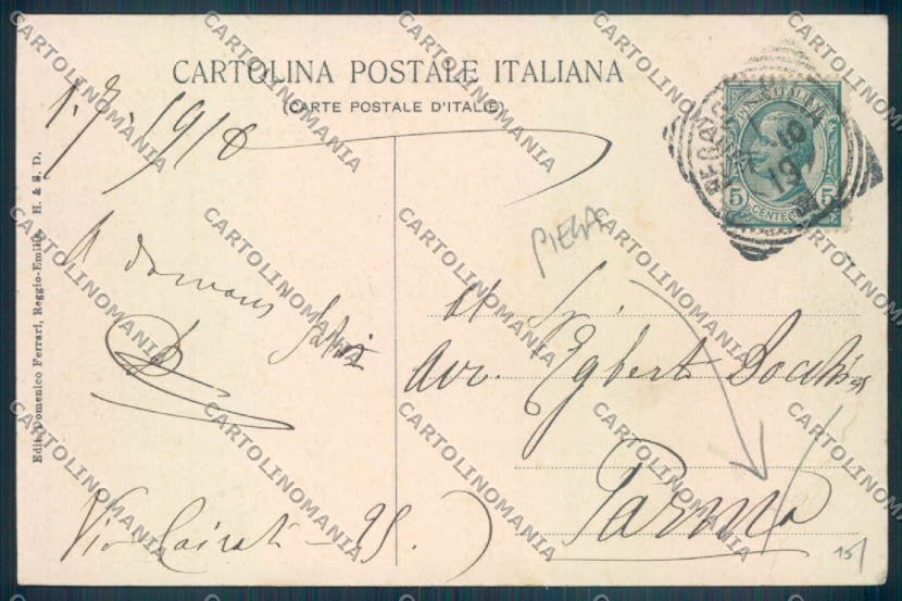Reggio Emilia Castelnovo ne Monti Bismantova Dante PIEGA cartolina ZT2983 – retro