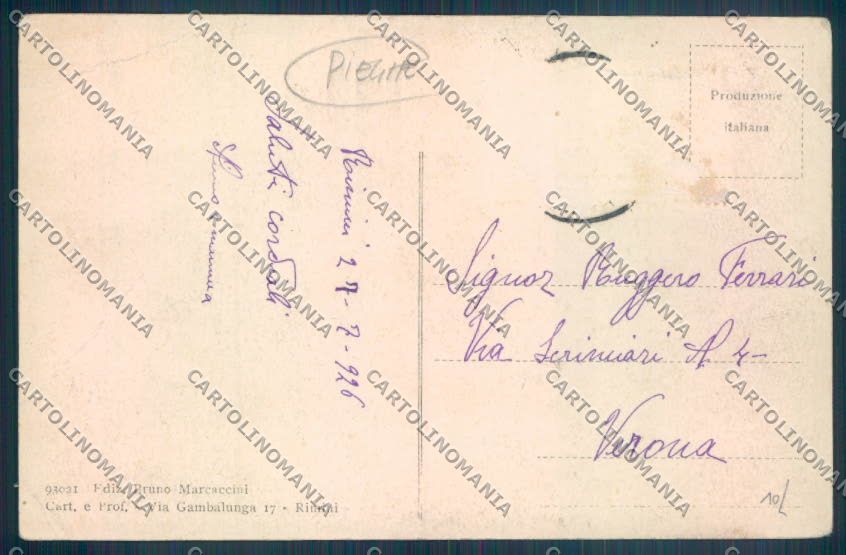 Rimini Città PIEGHE cartolina ZT3032 – retro