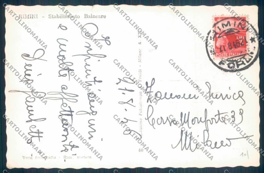 Rimini Città Foto cartolina ZT3040 – retro
