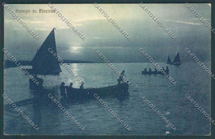Rimini Riccione Barca cartolina ZT3131 – fronte