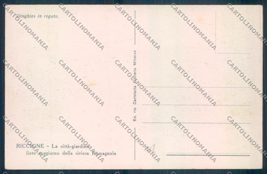 Rimini Riccione Barca Regata cartolina ZT3132 – retro