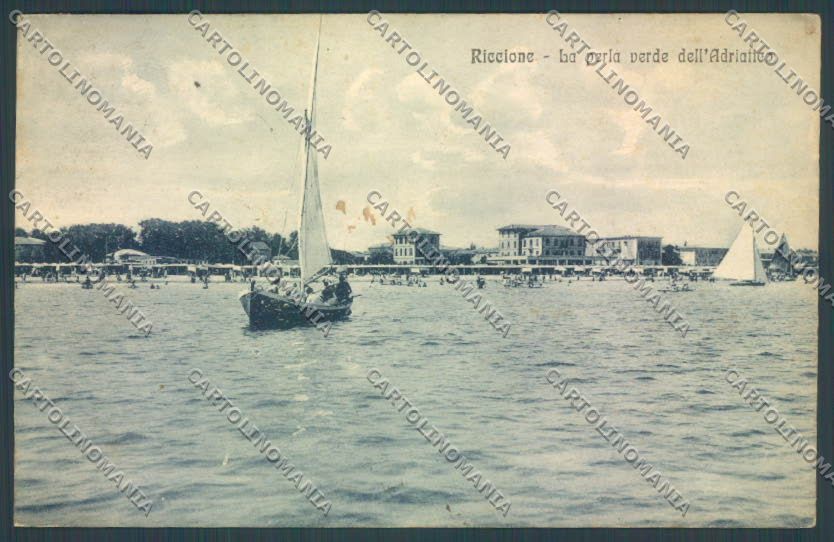 Rimini Riccione Barca cartolina ZT3145 – fronte