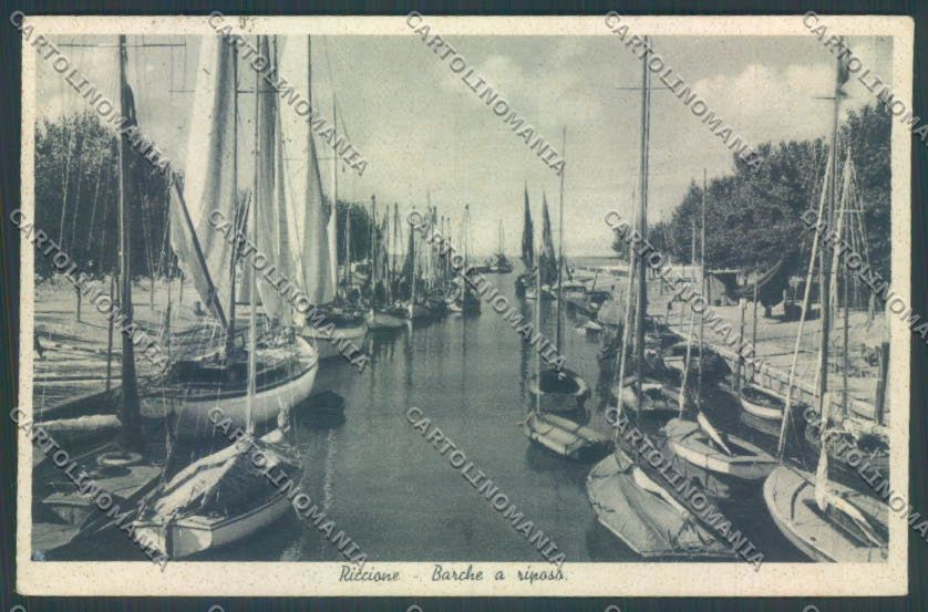 Rimini Riccione Barca PIEGHINA cartolina ZT3147 – fronte