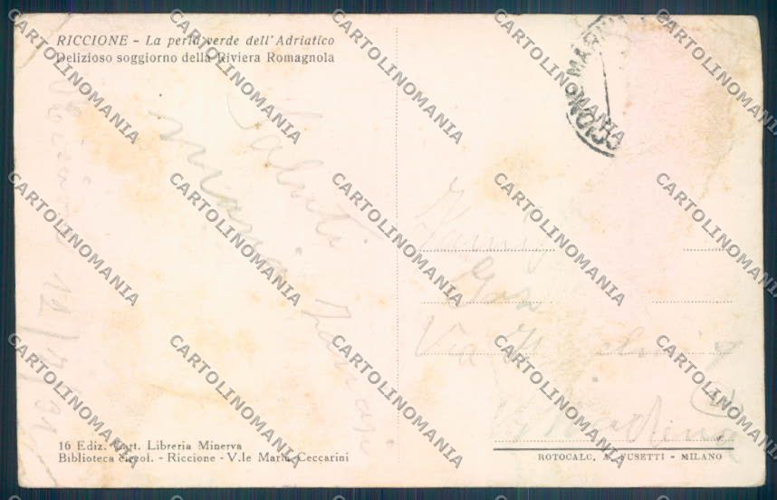 Rimini Riccione Barca cartolina ZT3148 – retro