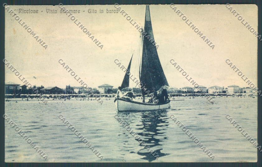 Rimini Riccione Barca cartolina ZT3149 – fronte