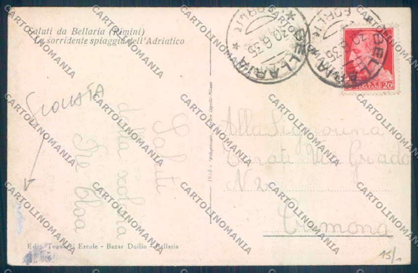 Rimini Bellaria Igea Marina SCOLLATA cartolina ZT3157 – retro