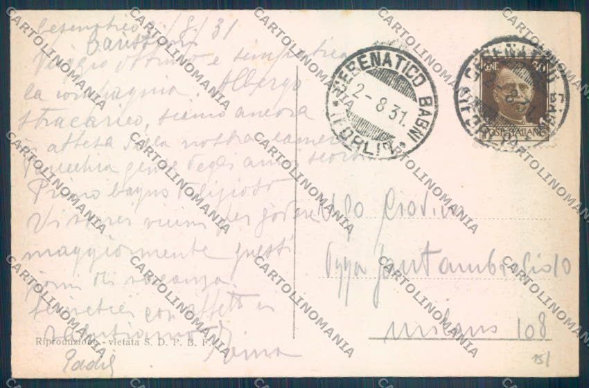 Forlì Cesena Cesenatico cartolina ZT3203 – retro