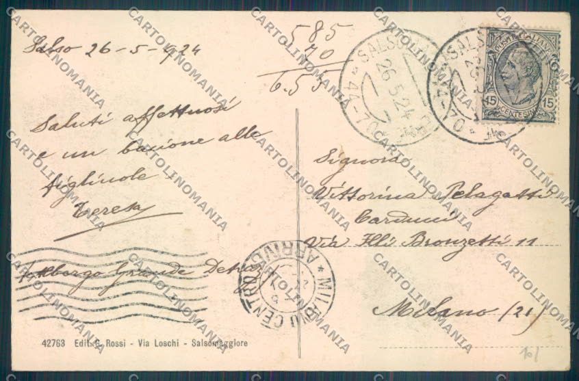 Parma Salsomaggiore Terme cartolina ZT3334 – retro