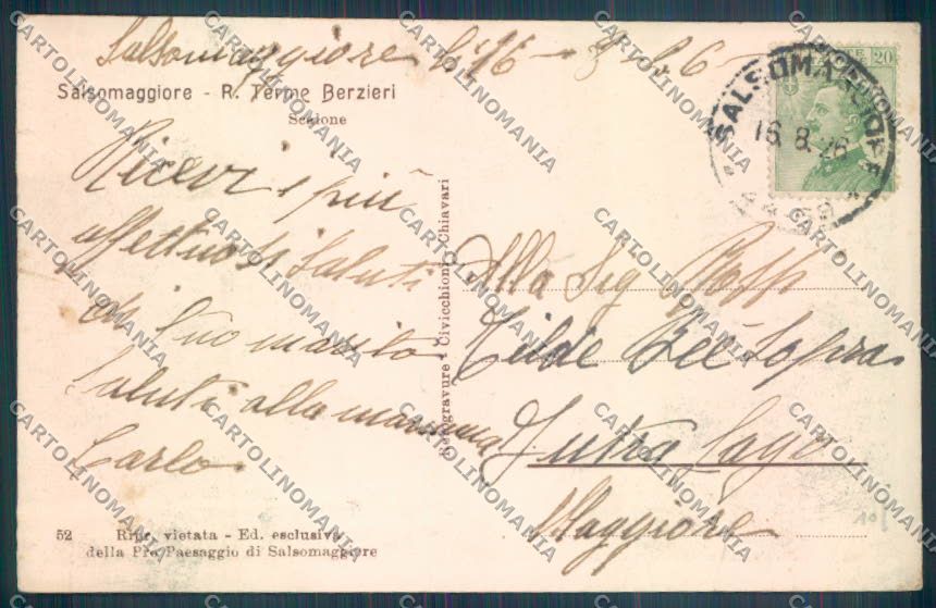 Parma Salsomaggiore Terme cartolina ZT3388 – retro