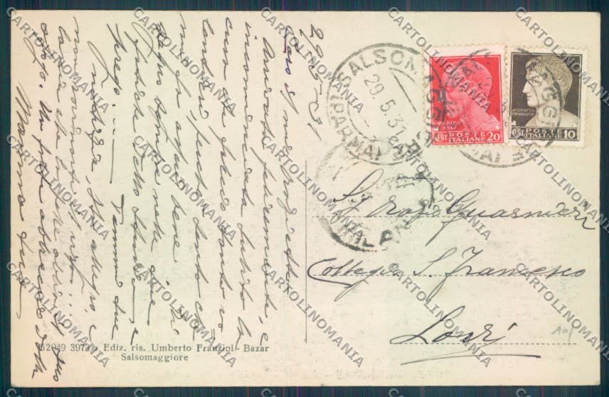 Parma Salsomaggiore Terme cartolina ZT3389 – retro