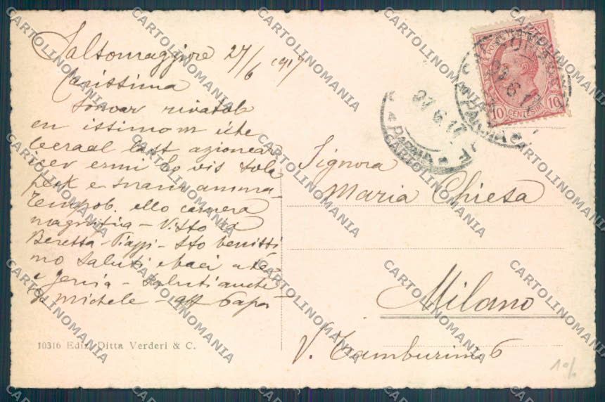 Parma Salsomaggiore Terme cartolina ZT3409 – retro