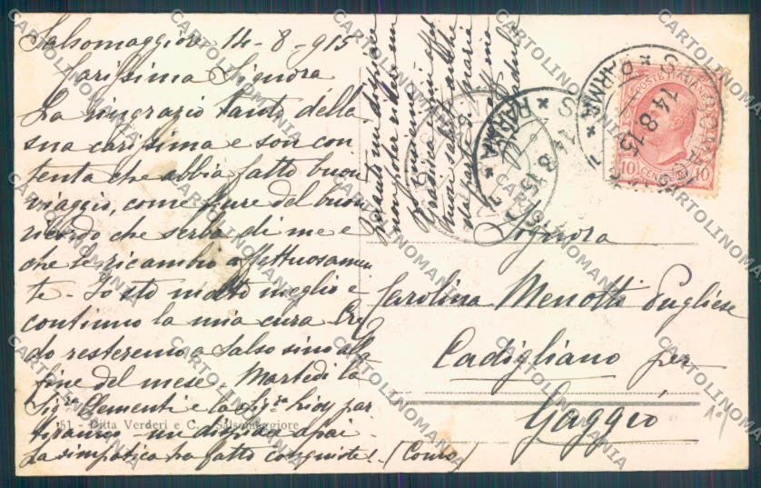 Parma Salsomaggiore Terme cartolina ZT3413 – retro