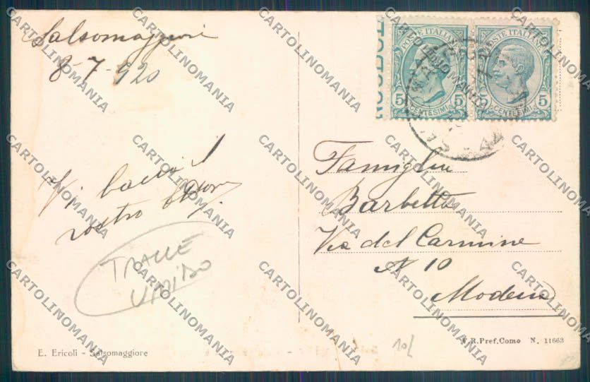 Parma Salsomaggiore Terme TRACCE UMIDO cartolina ZT3422 – retro