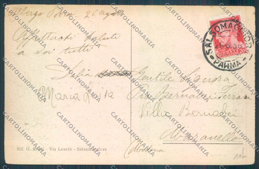 Parma Salsomaggiore Terme cartolina ZT3431 – retro