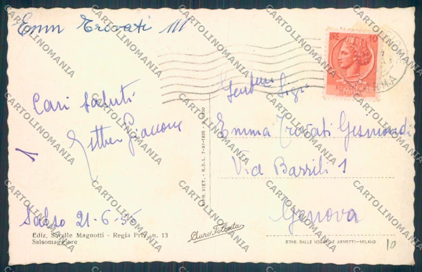Parma Salsomaggiore Terme cartolina ZT3433 – retro