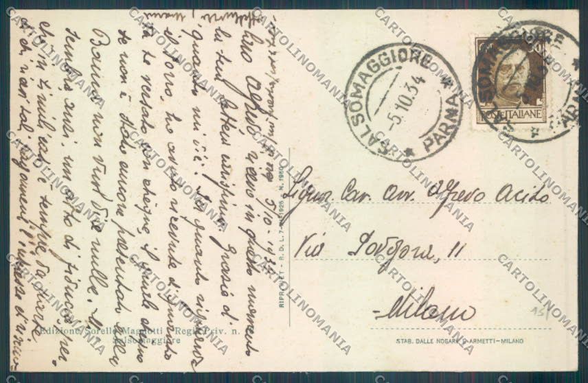 Parma Salsomaggiore Terme cartolina ZT3530 – retro