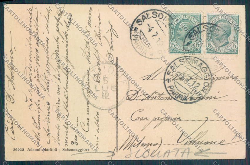 Parma Salsomaggiore Terme SCOLLATA cartolina ZT3554 – retro