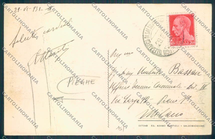 Parma Salsomaggiore Terme PIEGHE cartolina ZT3575 – retro