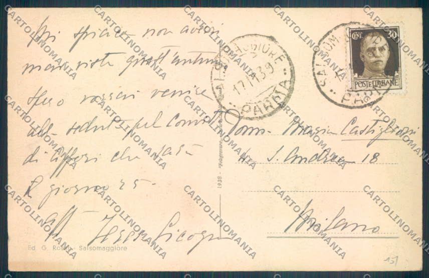 Parma Salsomaggiore Terme cartolina ZT3587 – retro