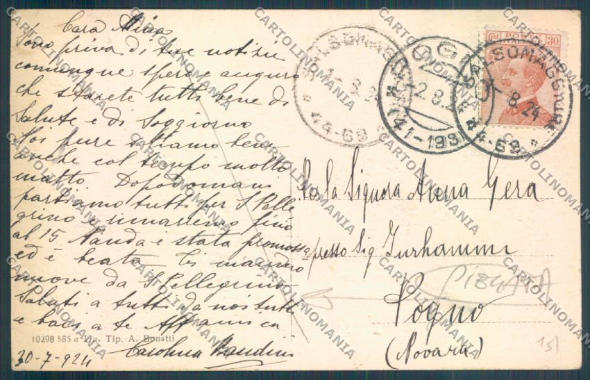 Parma Salsomaggiore Terme PIEGATA cartolina ZT3619 – retro