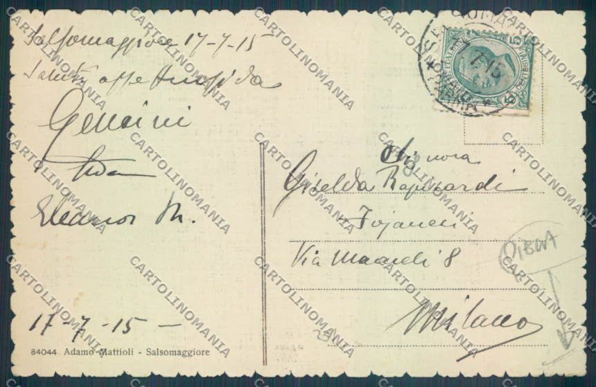 Parma Salsomaggiore Terme PIEGA cartolina ZT3680 – retro