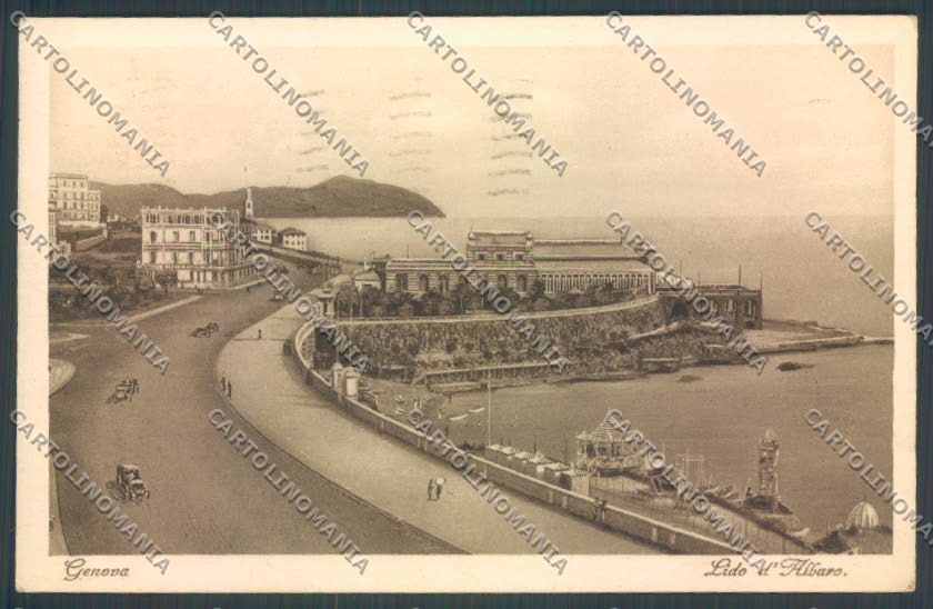 Genova Lido d'Albaro PIEGA cartolina ZT3746 – fronte