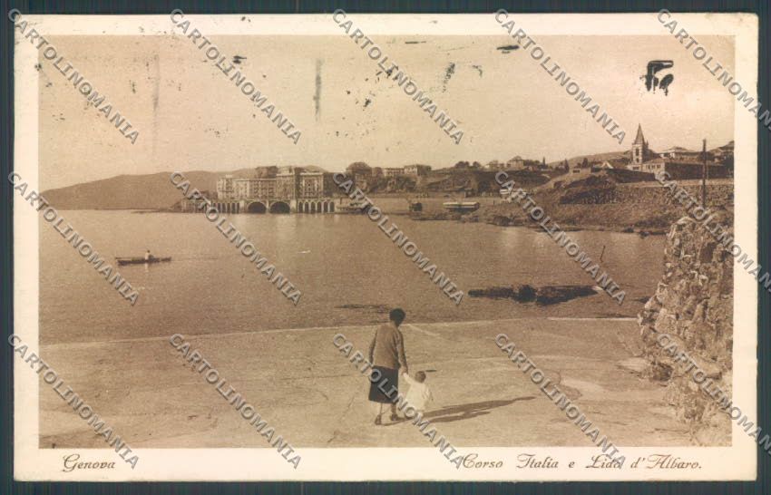 Genova Lido d'Albaro PIEGA cartolina ZT3747 – fronte