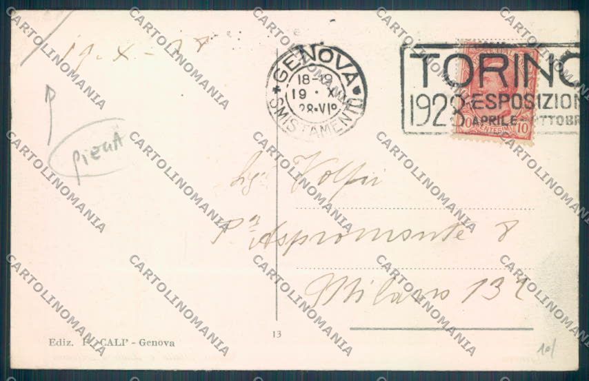 Genova Lido d'Albaro PIEGA cartolina ZT3747 – retro