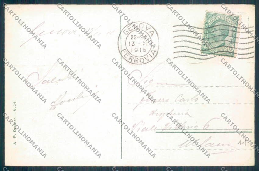 Genova Lido d'Albaro PIEGHINA cartolina ZT3754 – retro