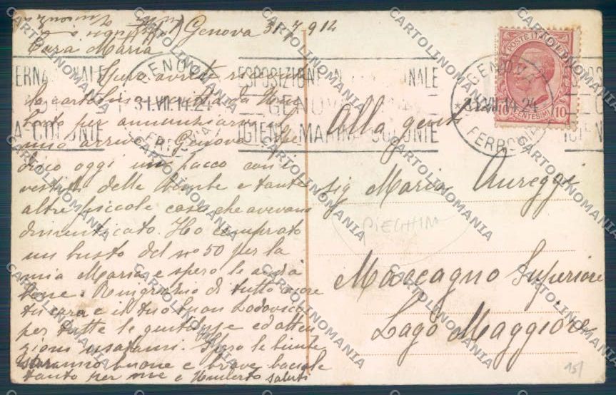 Genova Lido d'Albaro PIEGHINE cartolina ZT3778 – retro