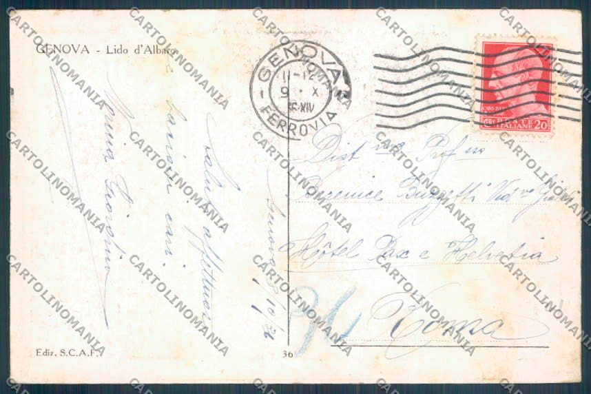 Genova Lido d'Albaro cartolina ZT3786 – retro
