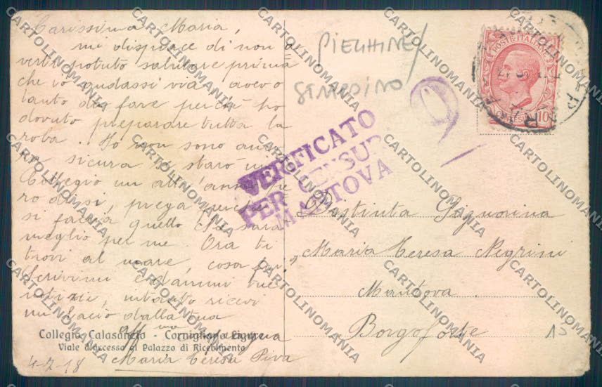 Genova Cornigliano PIEGHINE STRAPPINO cartolina ZT3829 – retro