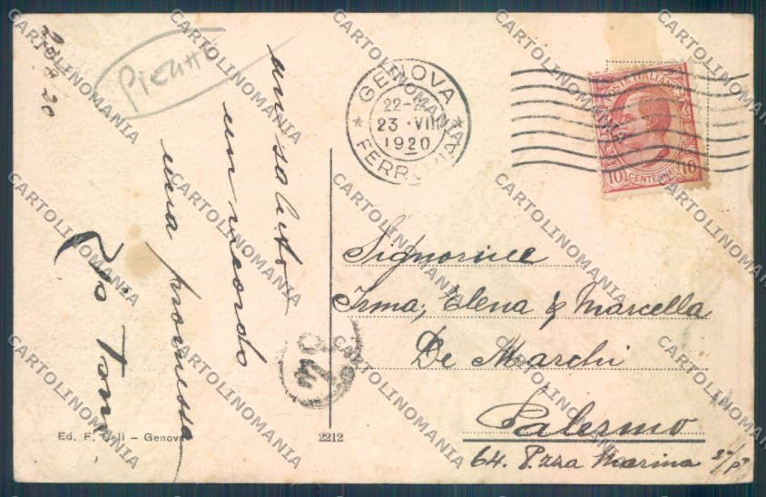 Genova Nervi PIEGHE cartolina ZT3907 – retro