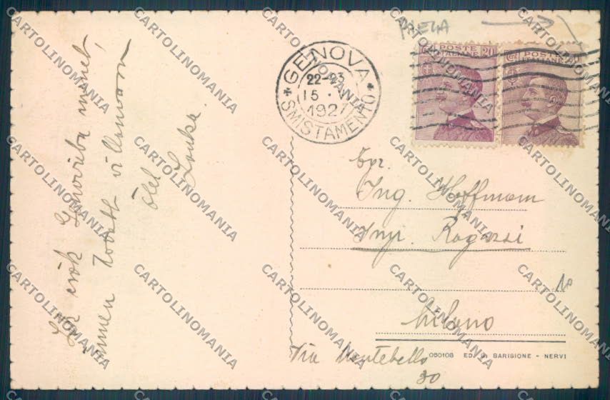 Genova Nervi PIEGA cartolina ZT3920 – retro