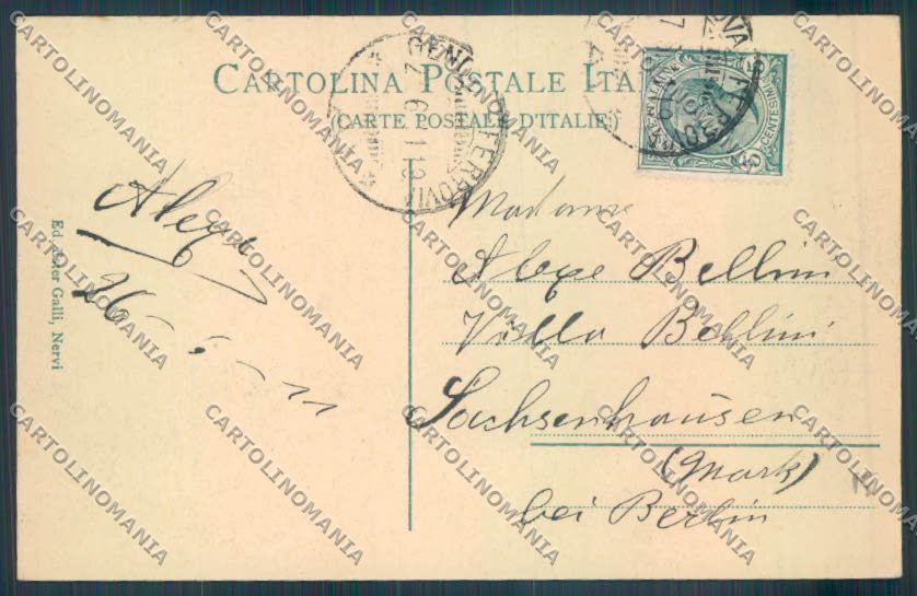 Genova Nervi PIEGA cartolina ZT4069 – retro