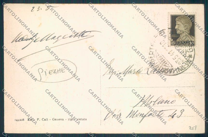 Genova Nervi PIEGHE cartolina ZT4096 – retro