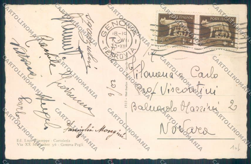 Genova Pegli cartolina ZT4127 – retro