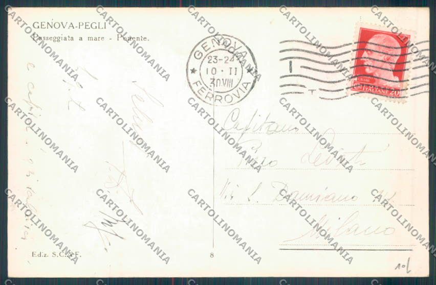 Genova Pegli cartolina ZT4161 – retro