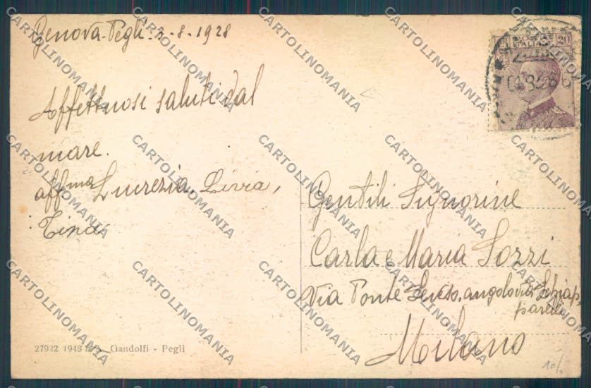 Genova Pegli cartolina ZT4167 – retro
