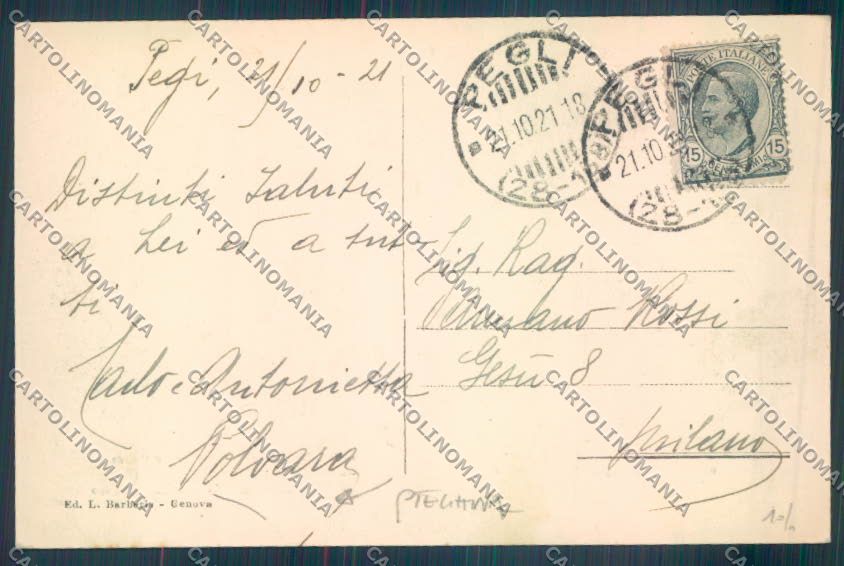 Genova Pegli PIEGHINA cartolina ZT4212 – retro