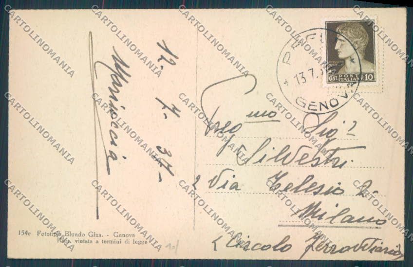 Genova Pegli cartolina ZT4213 – retro