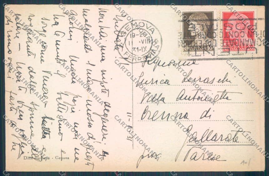 Genova Pegli cartolina ZT4218 – retro