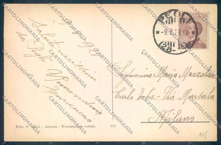 Genova Pegli cartolina ZT4269 – retro