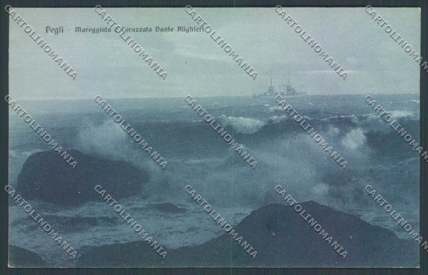 Genova Pegli Corazzata Alighieri Nave cartolina ZT4298 – fronte