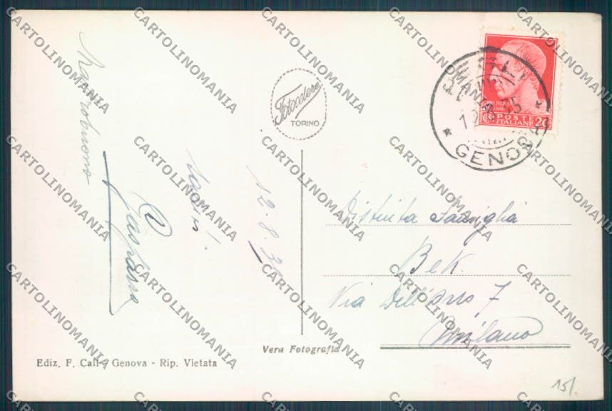 Genova Pegli Foto cartolina ZT4304 – retro