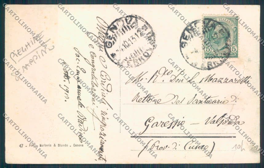 Genova Quarto PIEGHINE STRAPPINO cartolina ZT4327 – retro