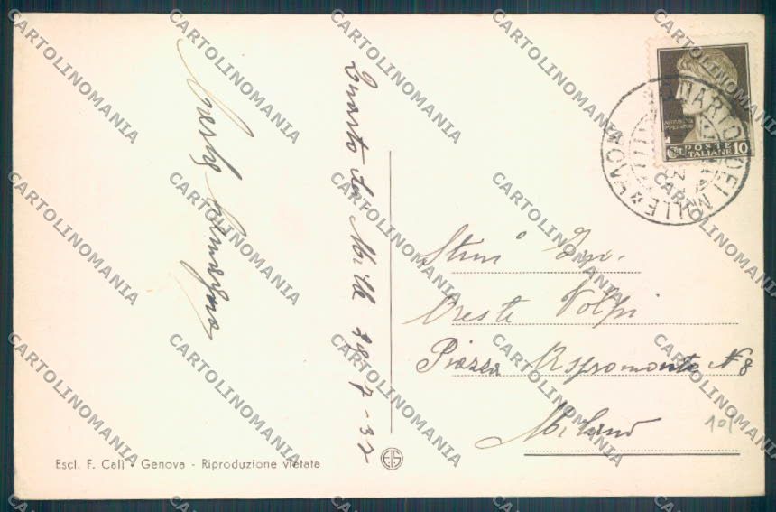 Genova Quarto Garibaldi cartolina ZT4338 – retro