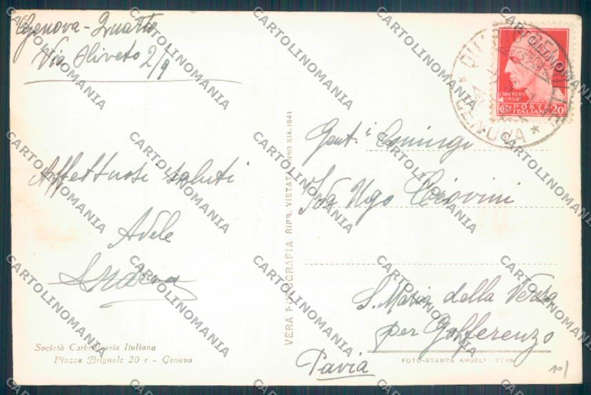 Genova Quarto Foto cartolina ZT4345 – retro