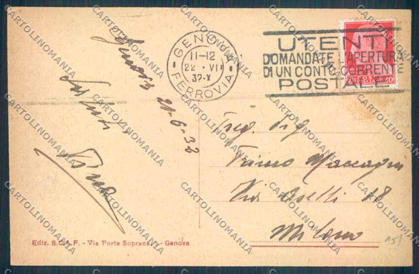Genova Quarto cartolina ZT4346 – retro